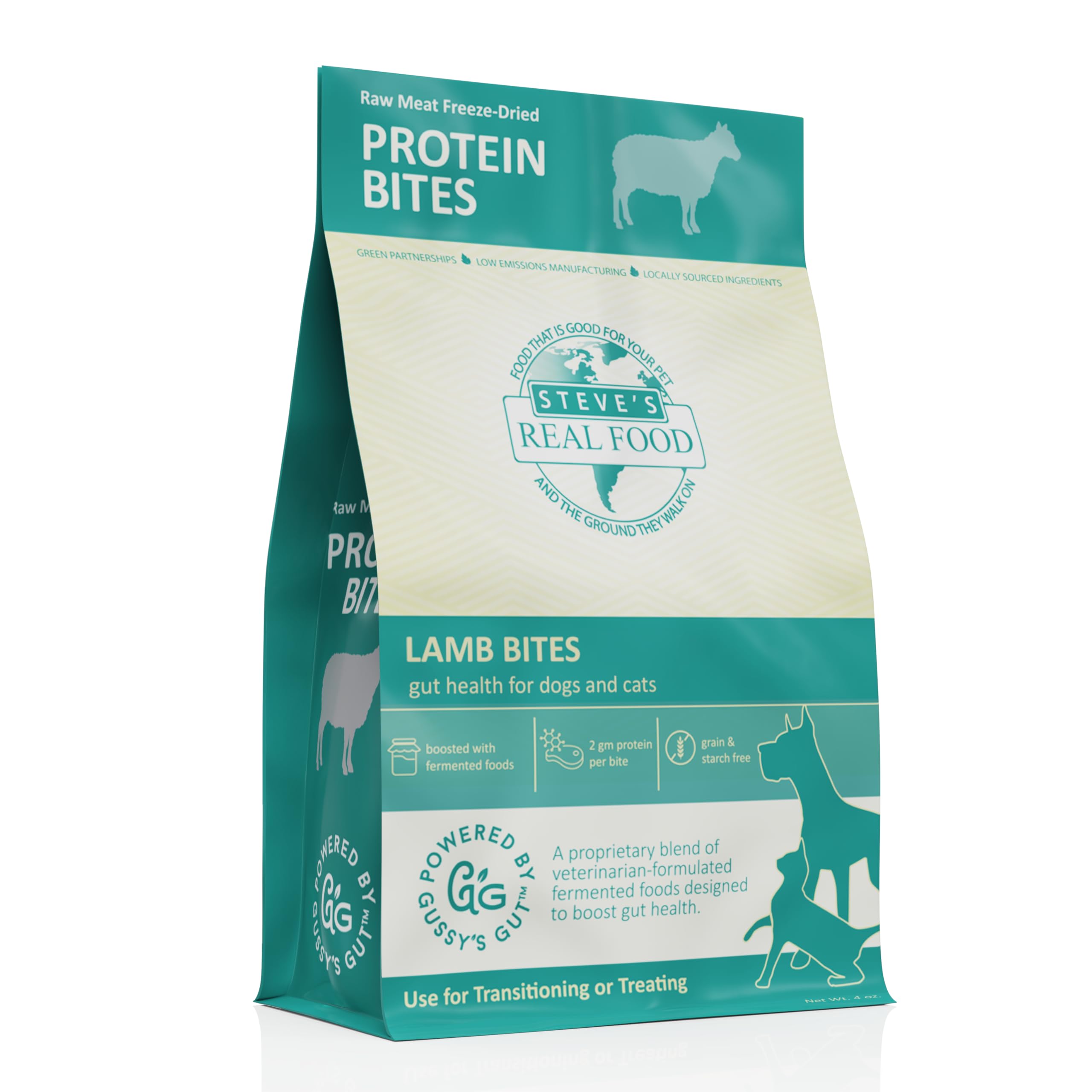 Steve's Real Food Bocaditos Proteína Receta de Cordero para perros y gatos; sabor natural.