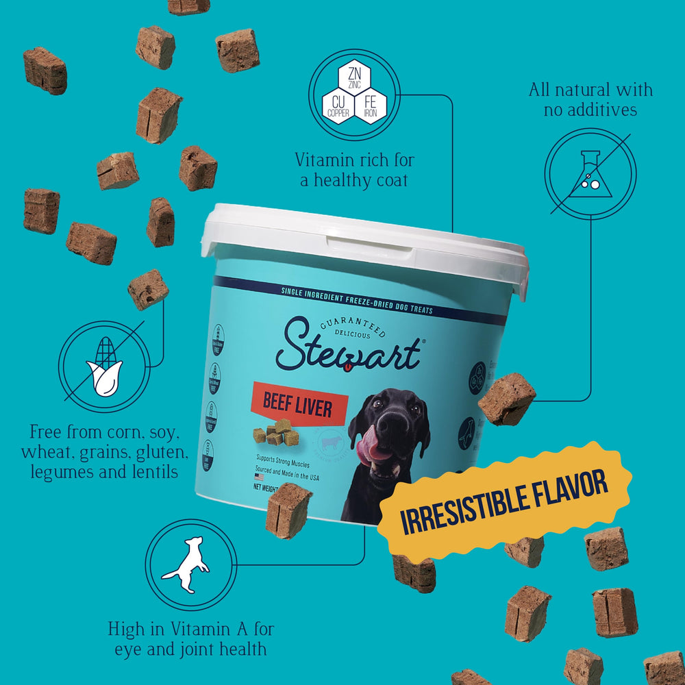 Premio proteico Higado de Res Stewart para perros activos