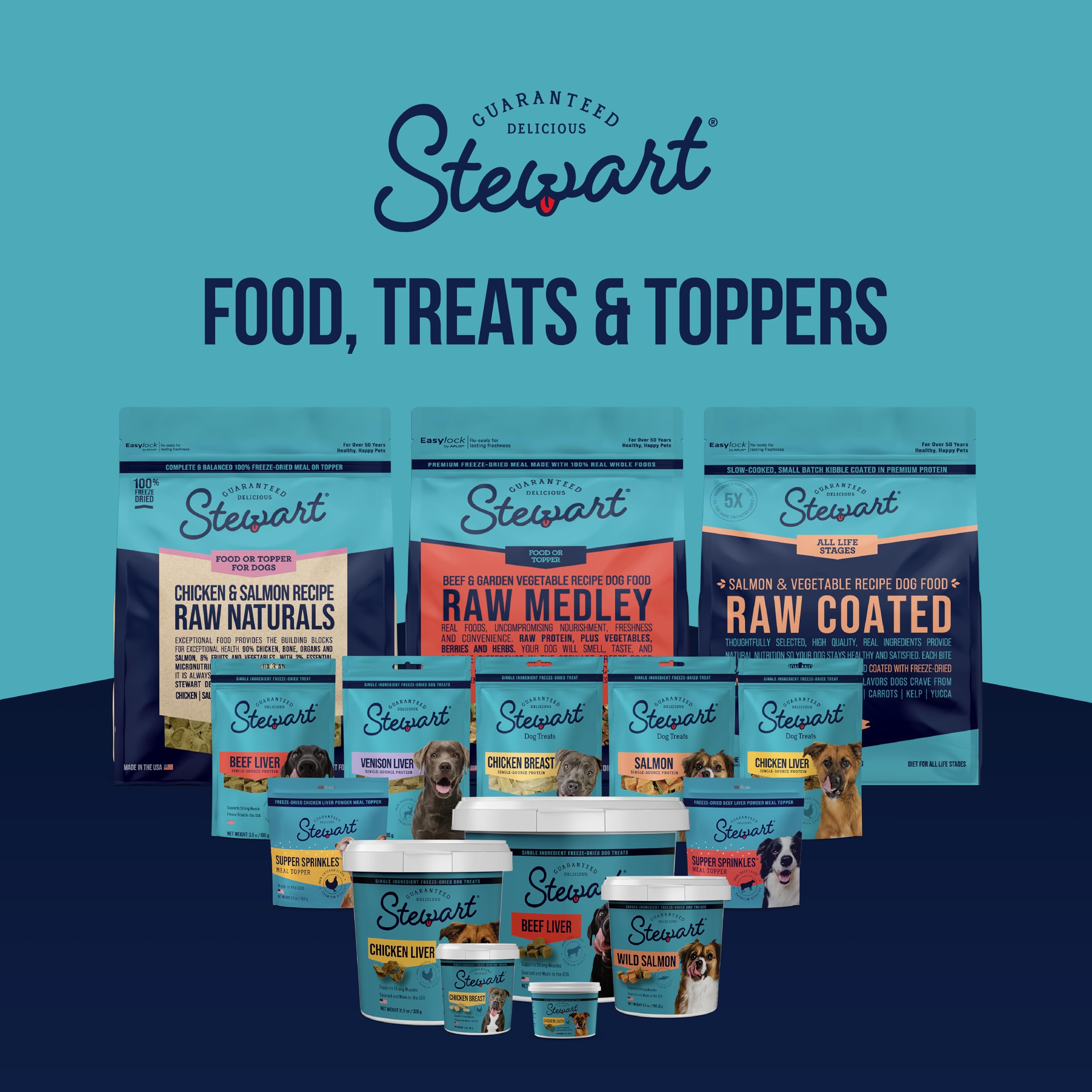 Stewart Raw Naturals proteína de alta calidad para perros activos