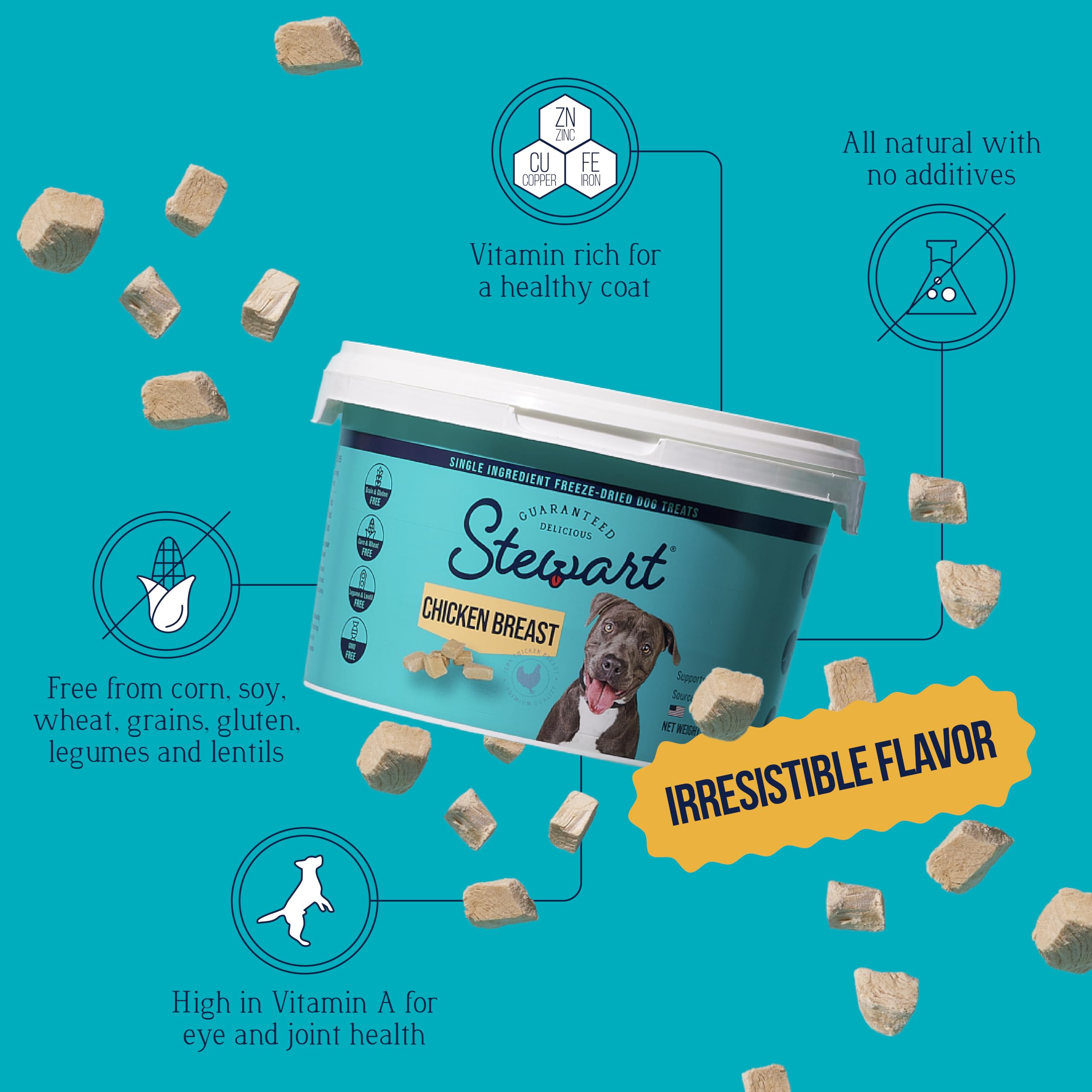 Stewart topper alimento para perros para enriquecer la comida diaria.