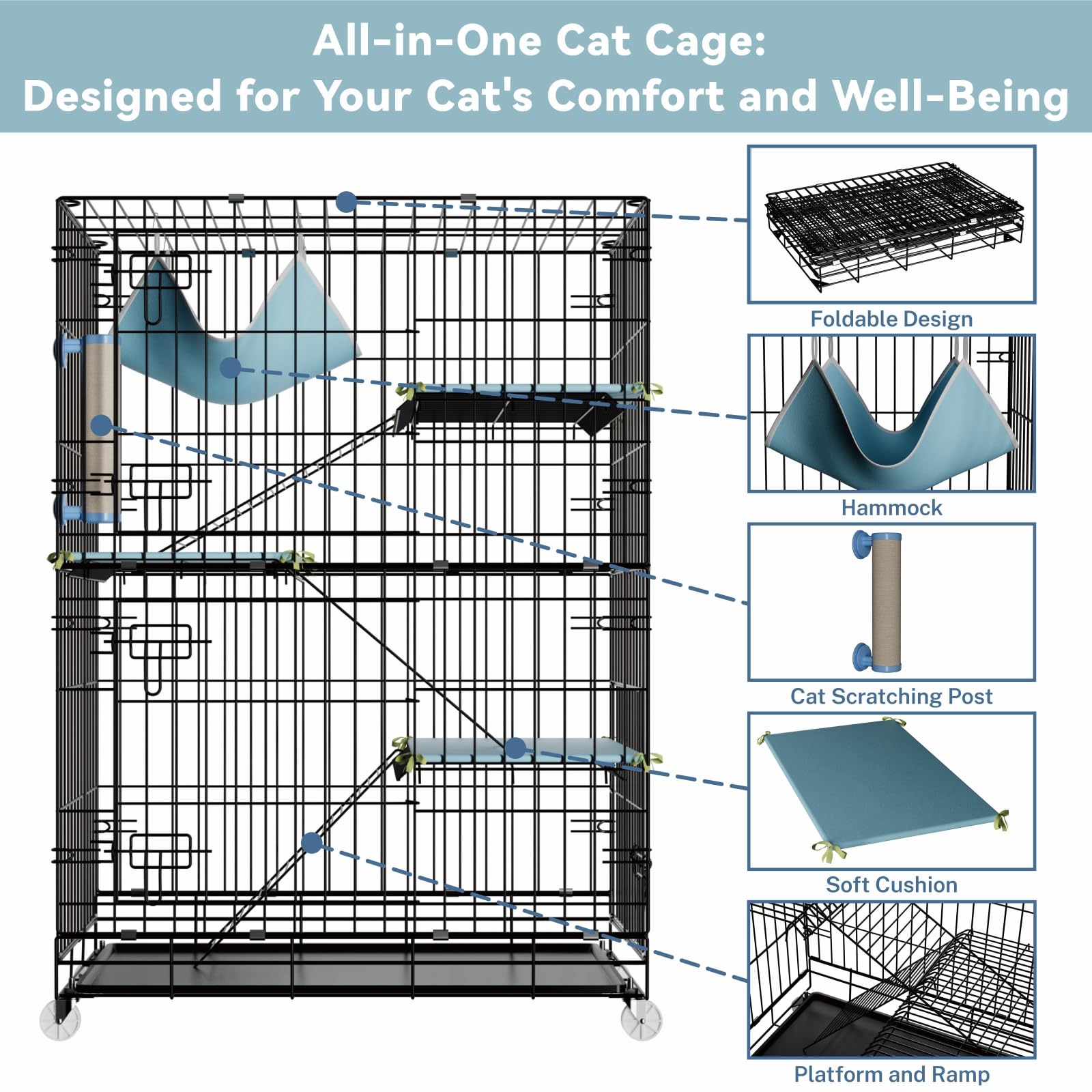 STILLCOVE almohadillas y hamaca: descanso cómodo y seguro para el gato.