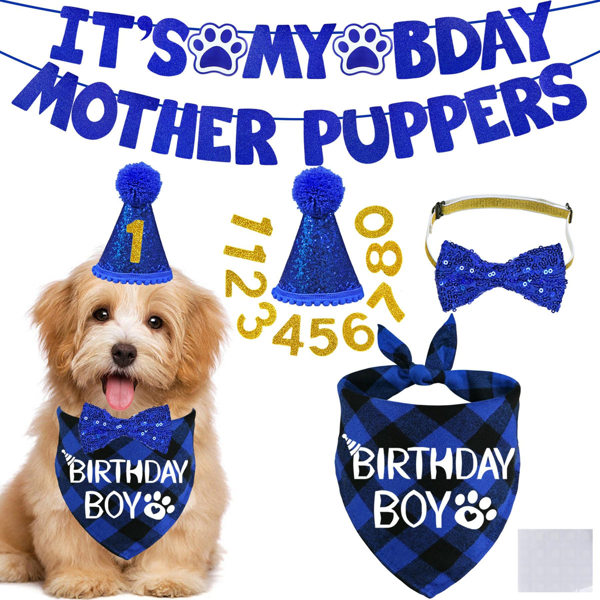 Banner de cumpleaños STMK para perro, ideal para fotos y decoración.