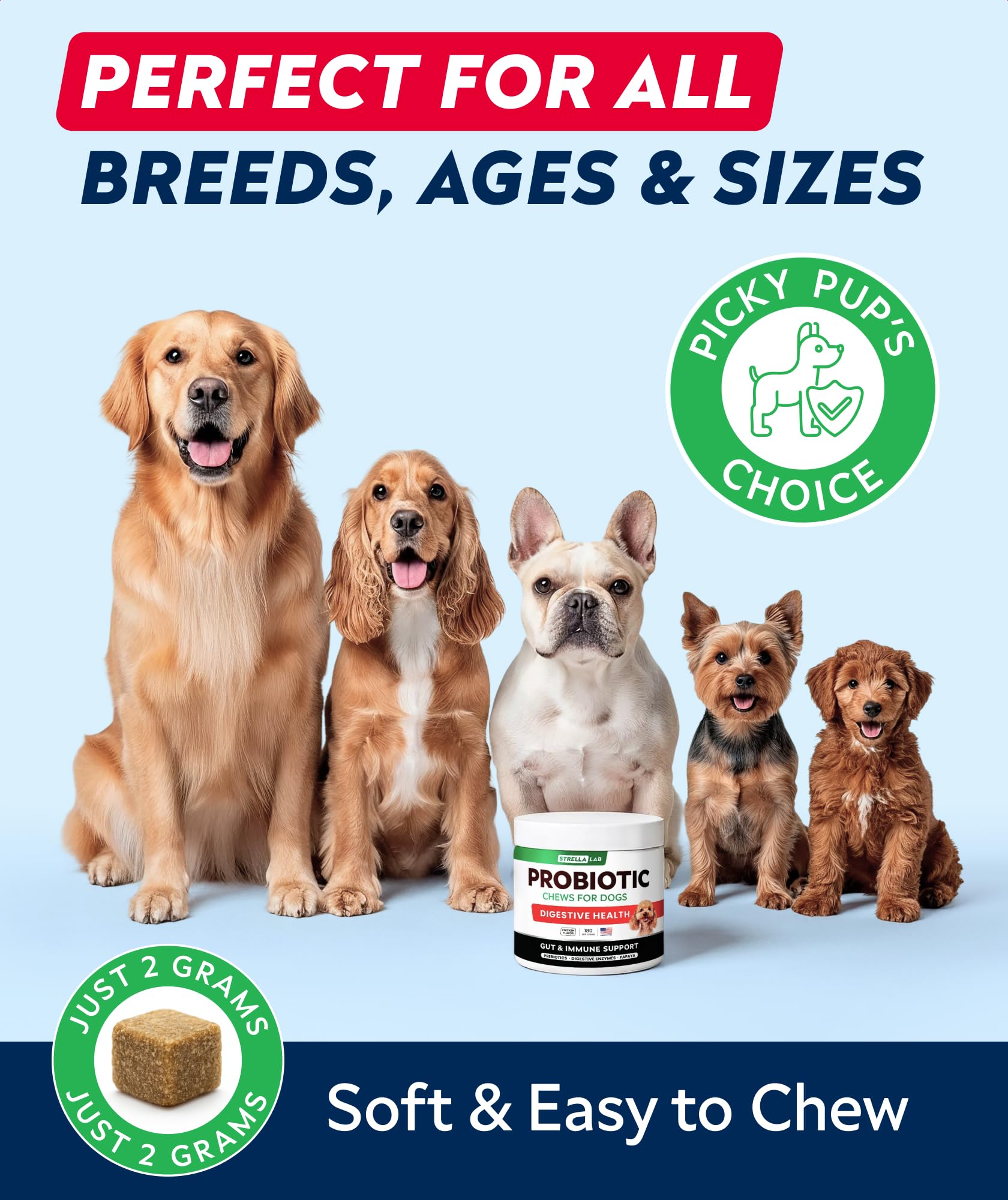 STRELLALAB apto para todas las edades y razas de perros.
