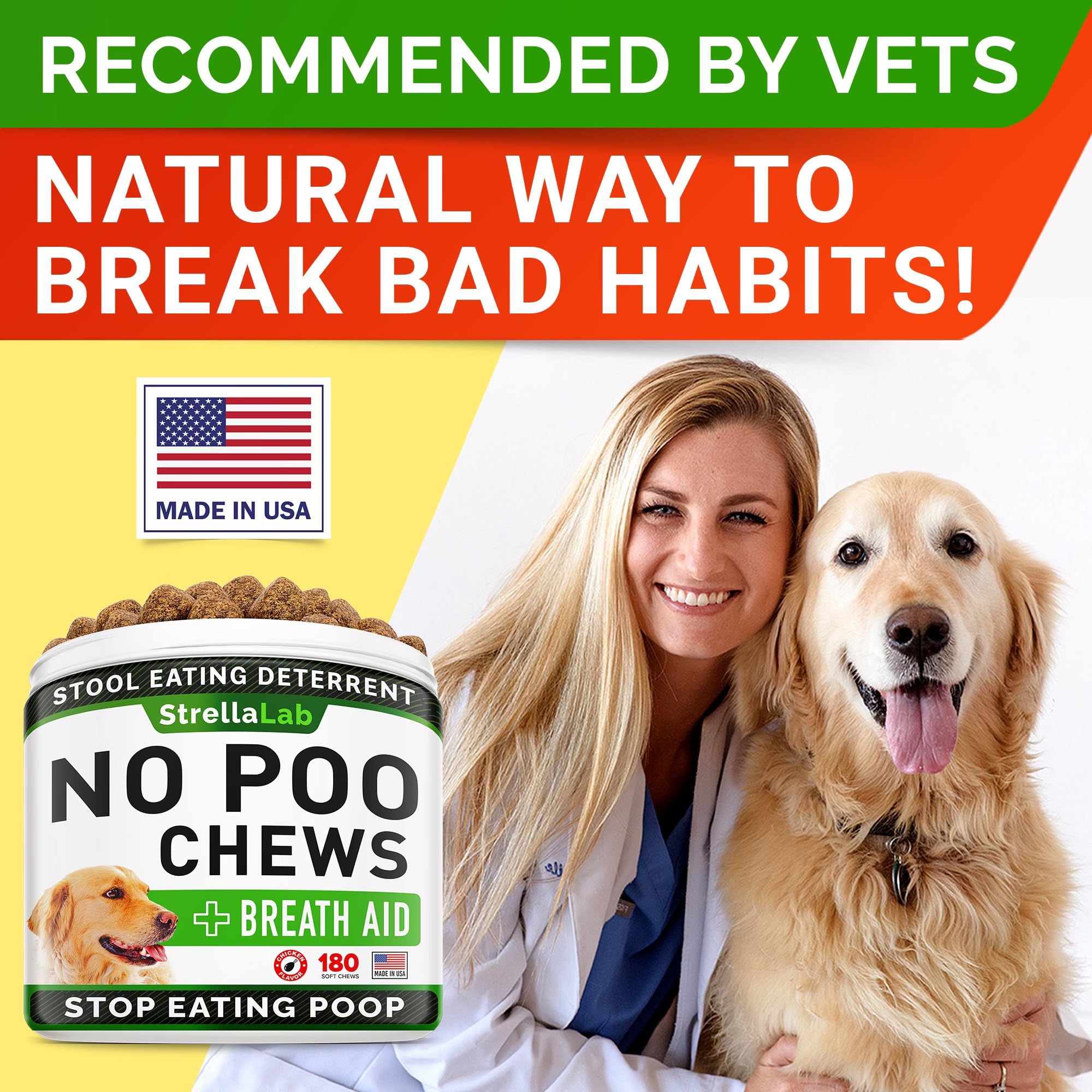 STRELLALAB No Poo Chews favorece la salud digestiva en casa.