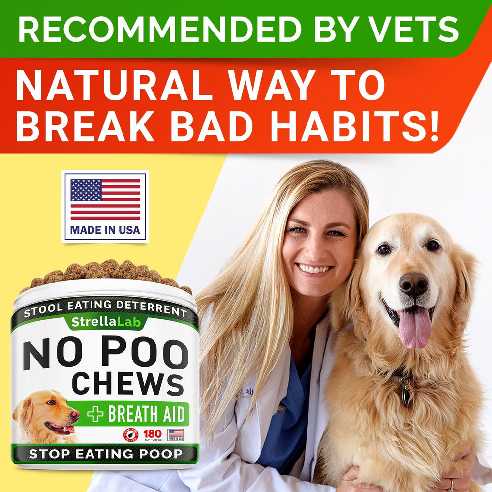 STRELLALAB No Poo Chews favorece la salud digestiva en casa.