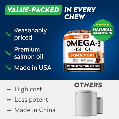 STRELLALAB Omega 3 para perros: producido en Estados Unidos