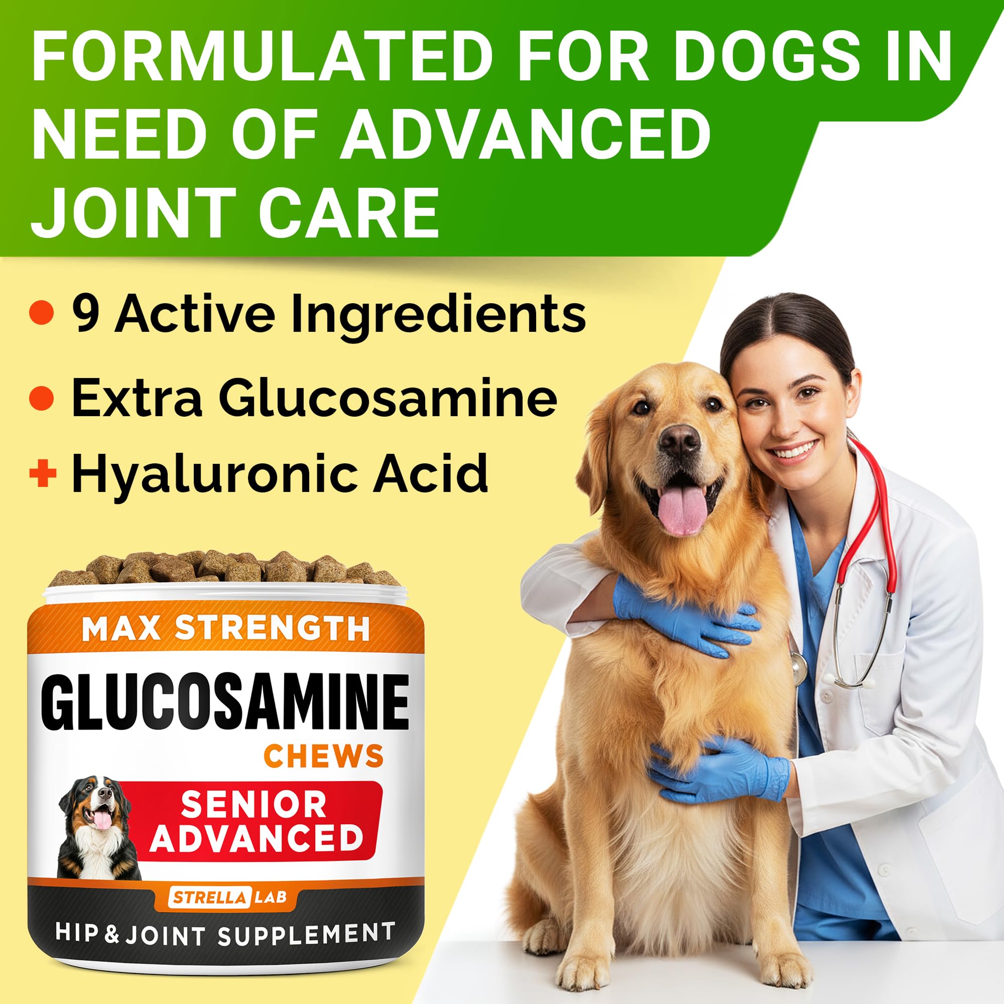 STRELLALAB Senior glucosamina pack valor 240, ahorro para cuidado continuo.