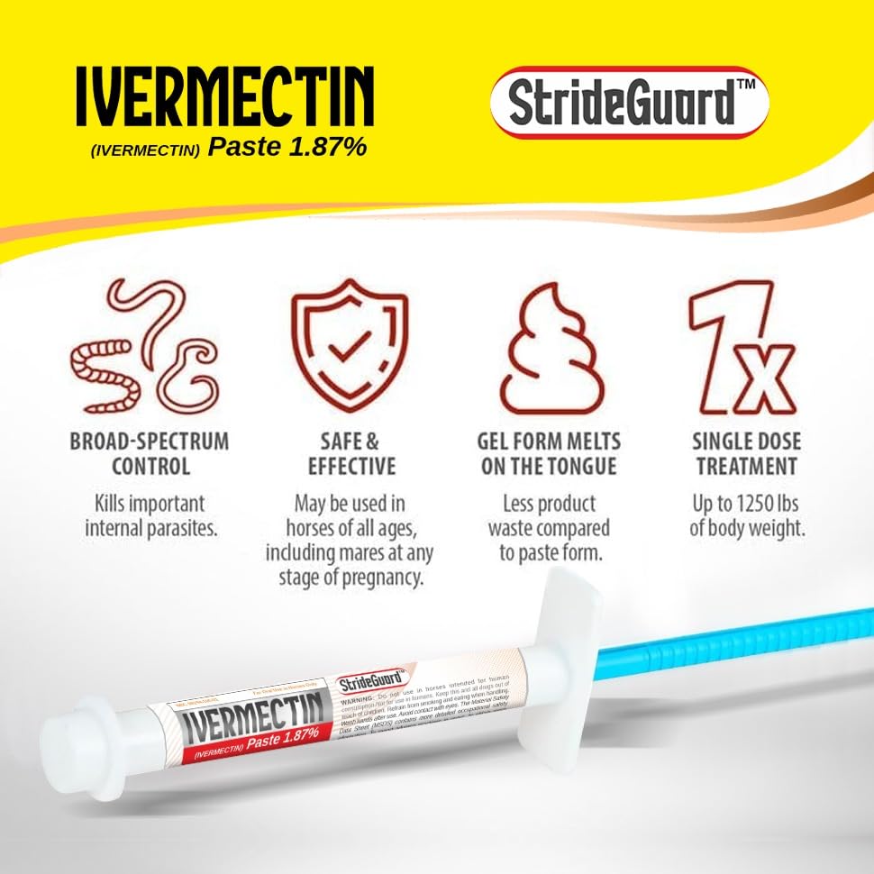 StrideGuard dosificación precisa en jeringa de 6,08 g para caballos.