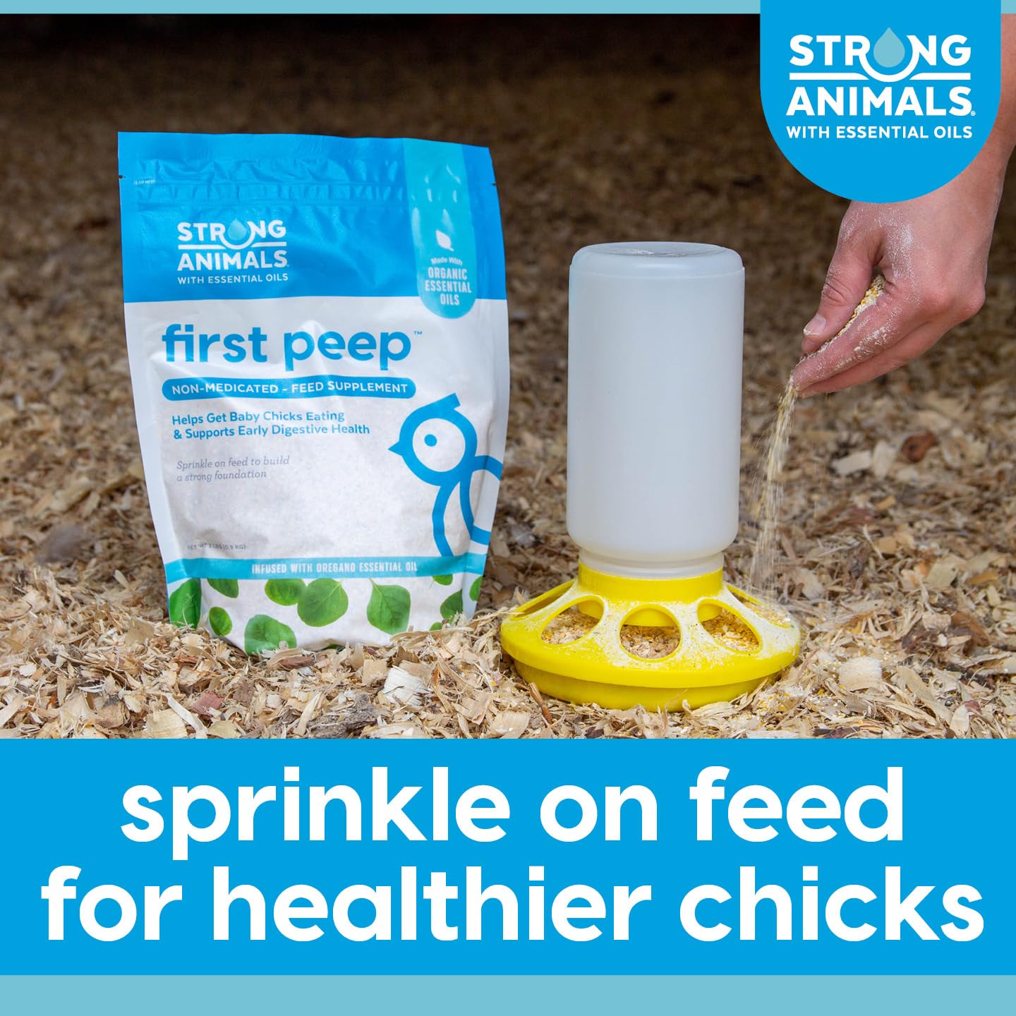 Strong Animals First Peep: espolvorear sobre alimento facilita la ingesta.