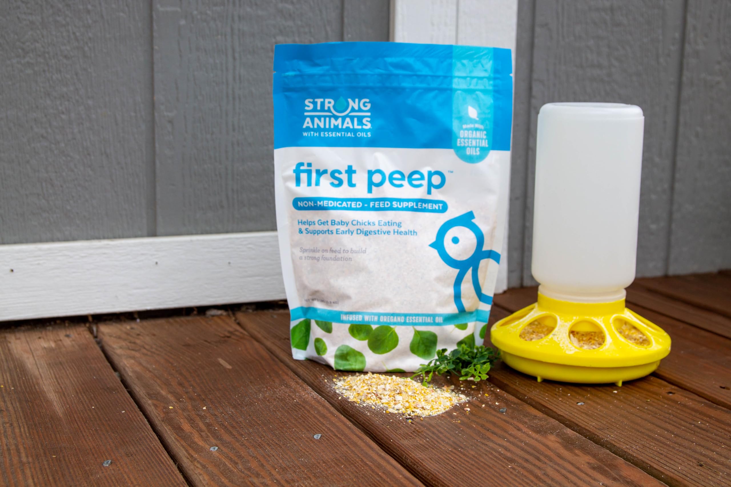 Strong Animals First Peep: prebióticos para microbiota intestinal saludable.