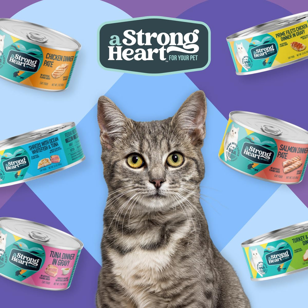 Nutrición integral de Strongheart en cada porción para gatos.