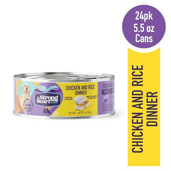 Strongheart pack24-latas-pollo-arroz: conveniencia y nutrición completa para perros activos.