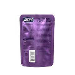 Strongheart porciones 3-5oz en salsa, sabor y humedad.