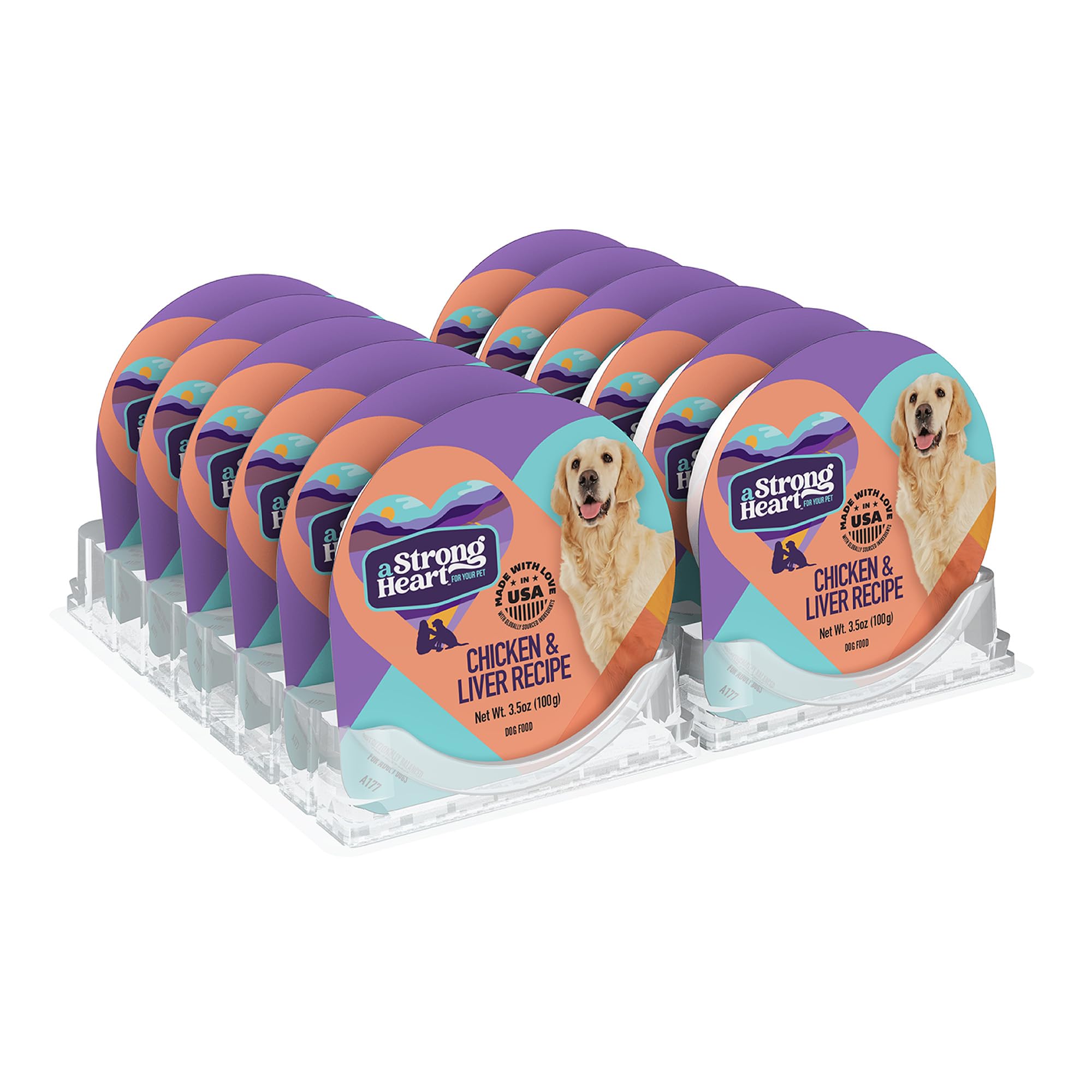 Strongheart tazas perro pollo higado: cena sabrosa con proteínas reales.