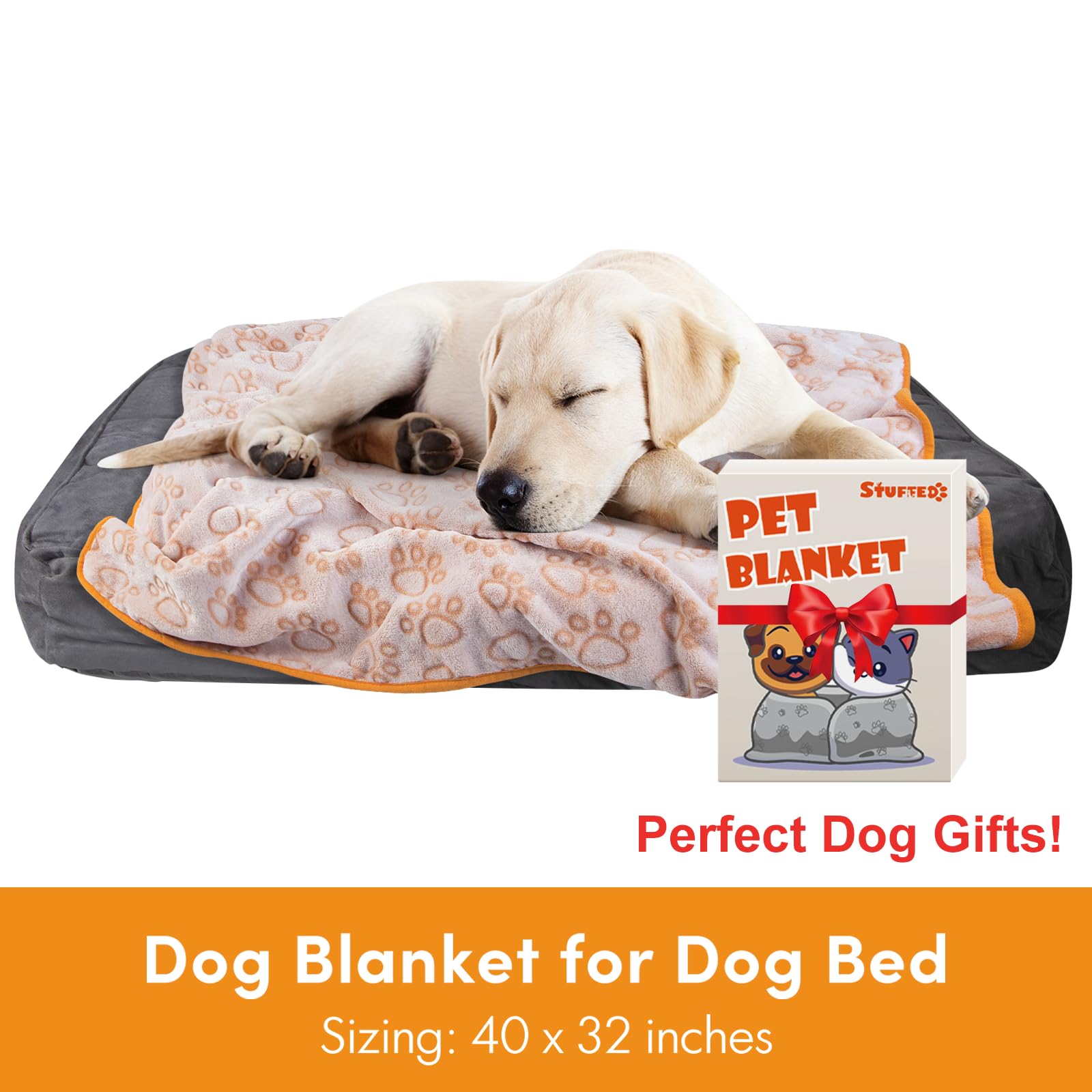 Manta Stuffed tamaño mediano 32x40, ideal para perros medianos.