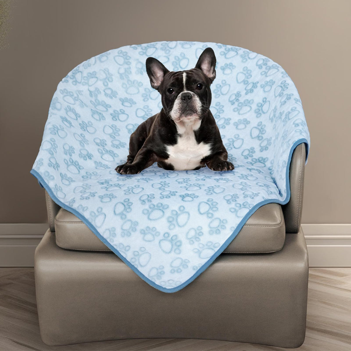 Manta Stuffed para perros azul franela suave, descanso cómodo en casa