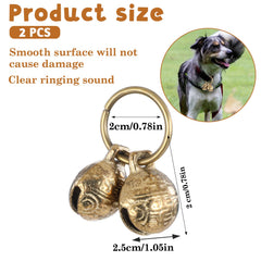 La campana-bronce-doble de Styquenzer en collar de perro ofrece sonido alto para rastreo.