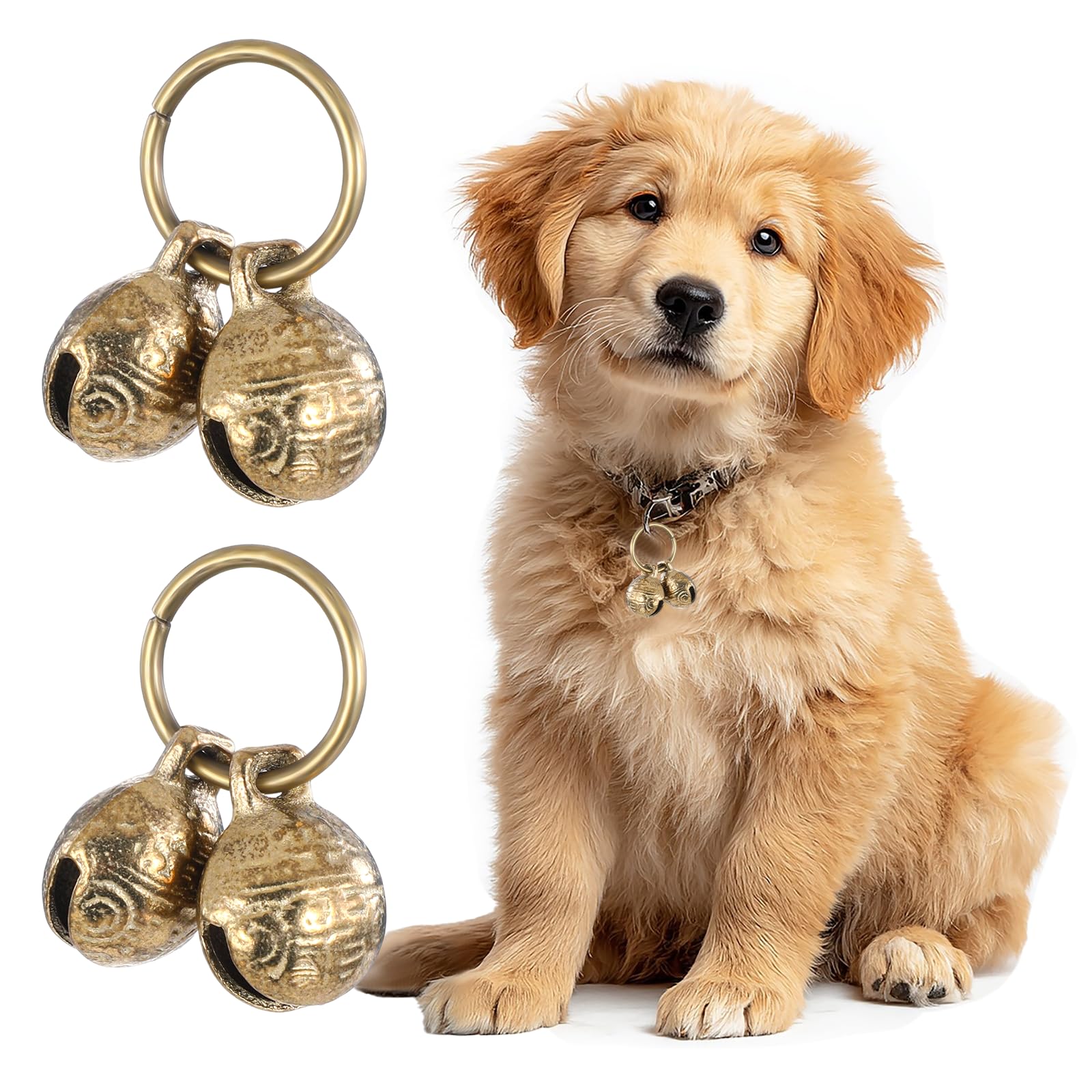 La campana-bronce-grande de Styquenzer para collar de perro mejora la localización.