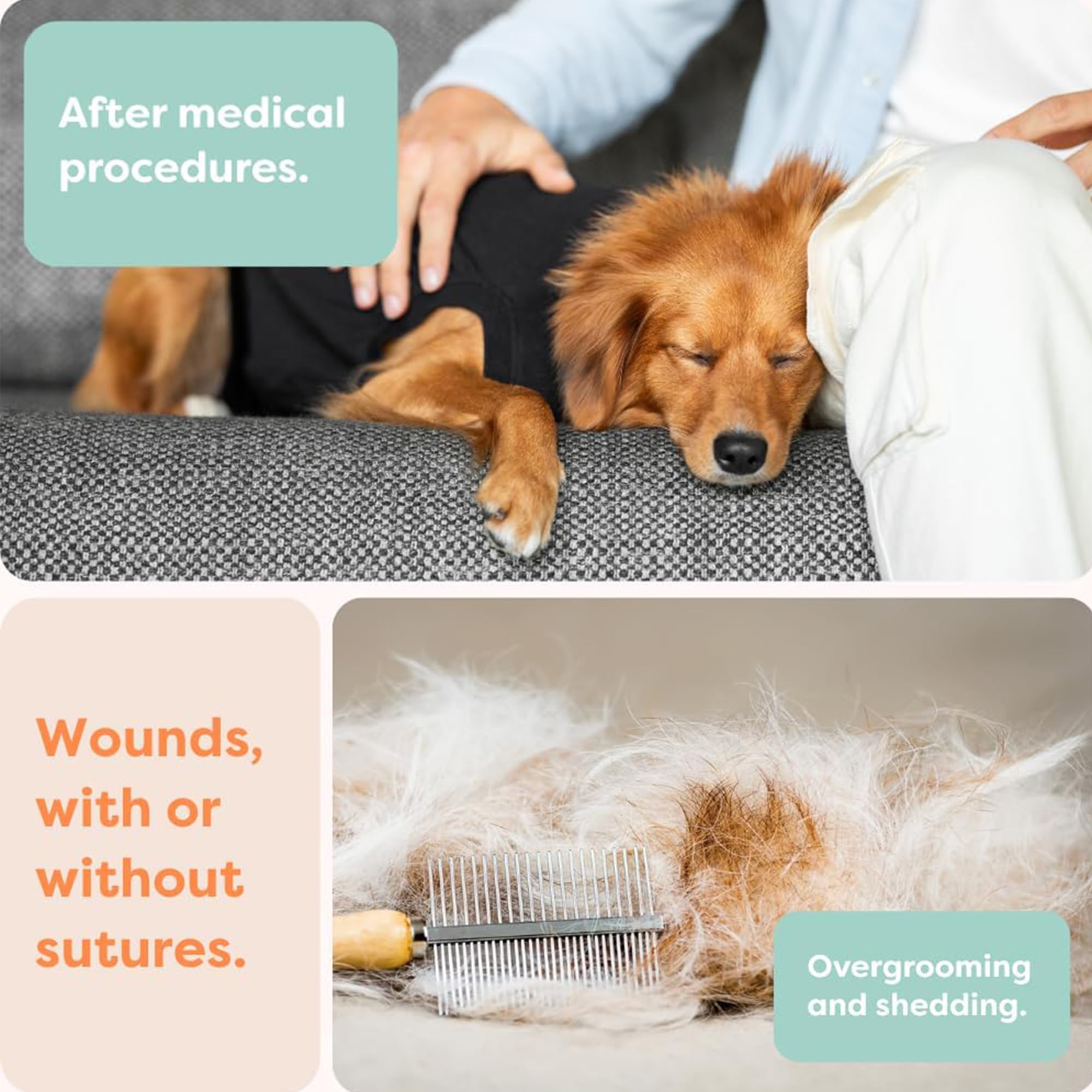 Suitical traje de recuperación para perros evita lamidas tras cirugías para mayor tranquilidad.