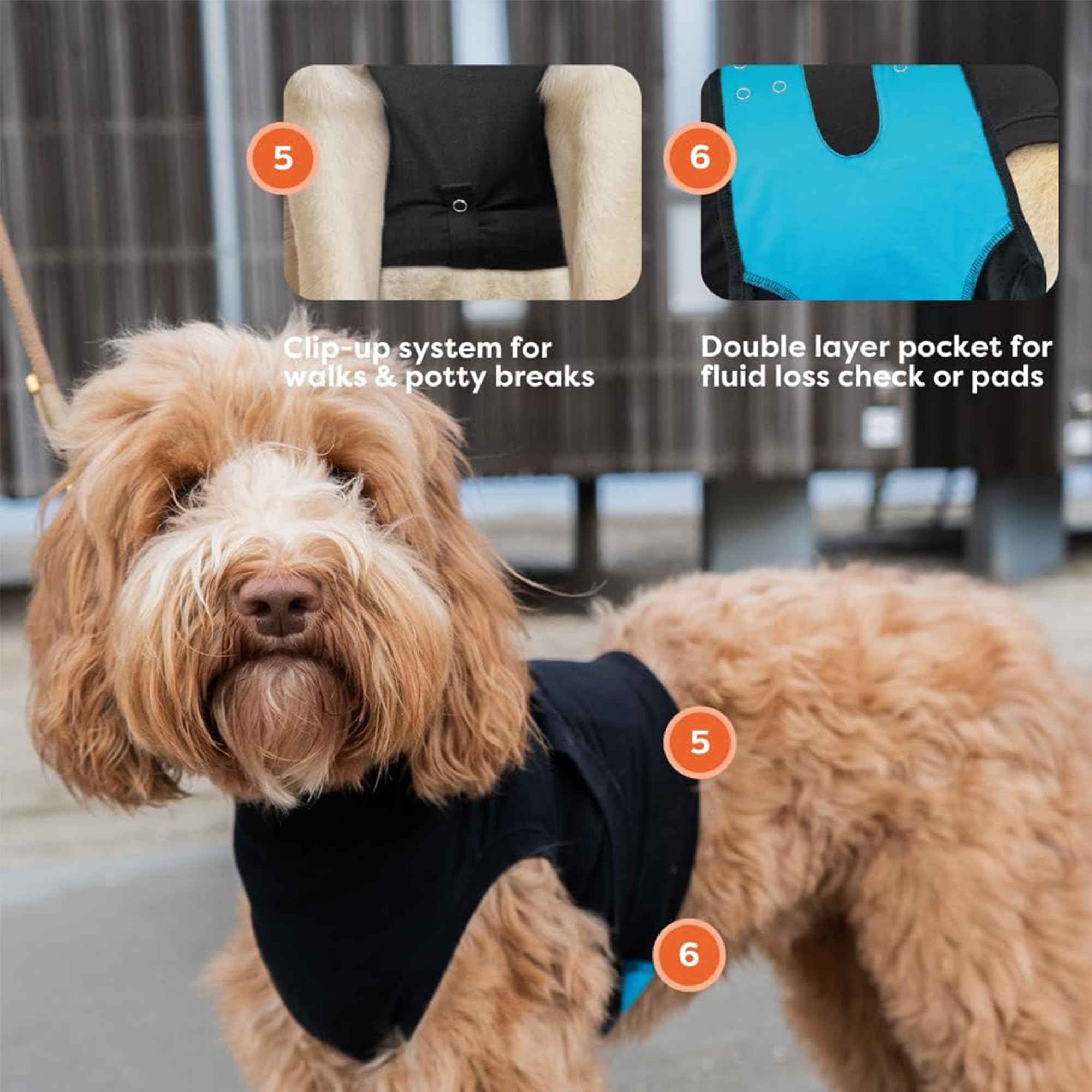 Suitical traje de recuperación para perros lavable a máquina para uso repetido.