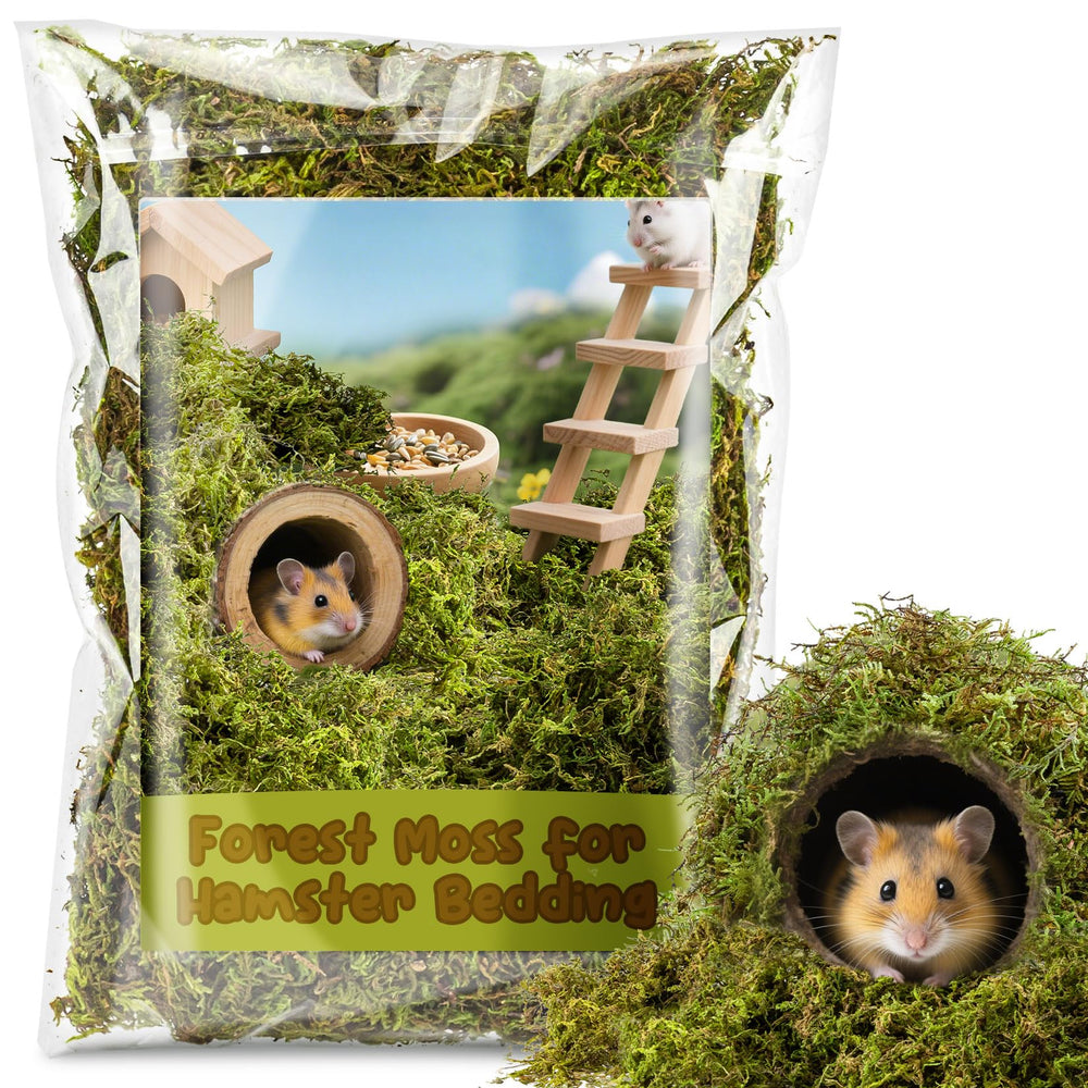 Sukh Hamster Moss nido natural: refugio suave para roedores.