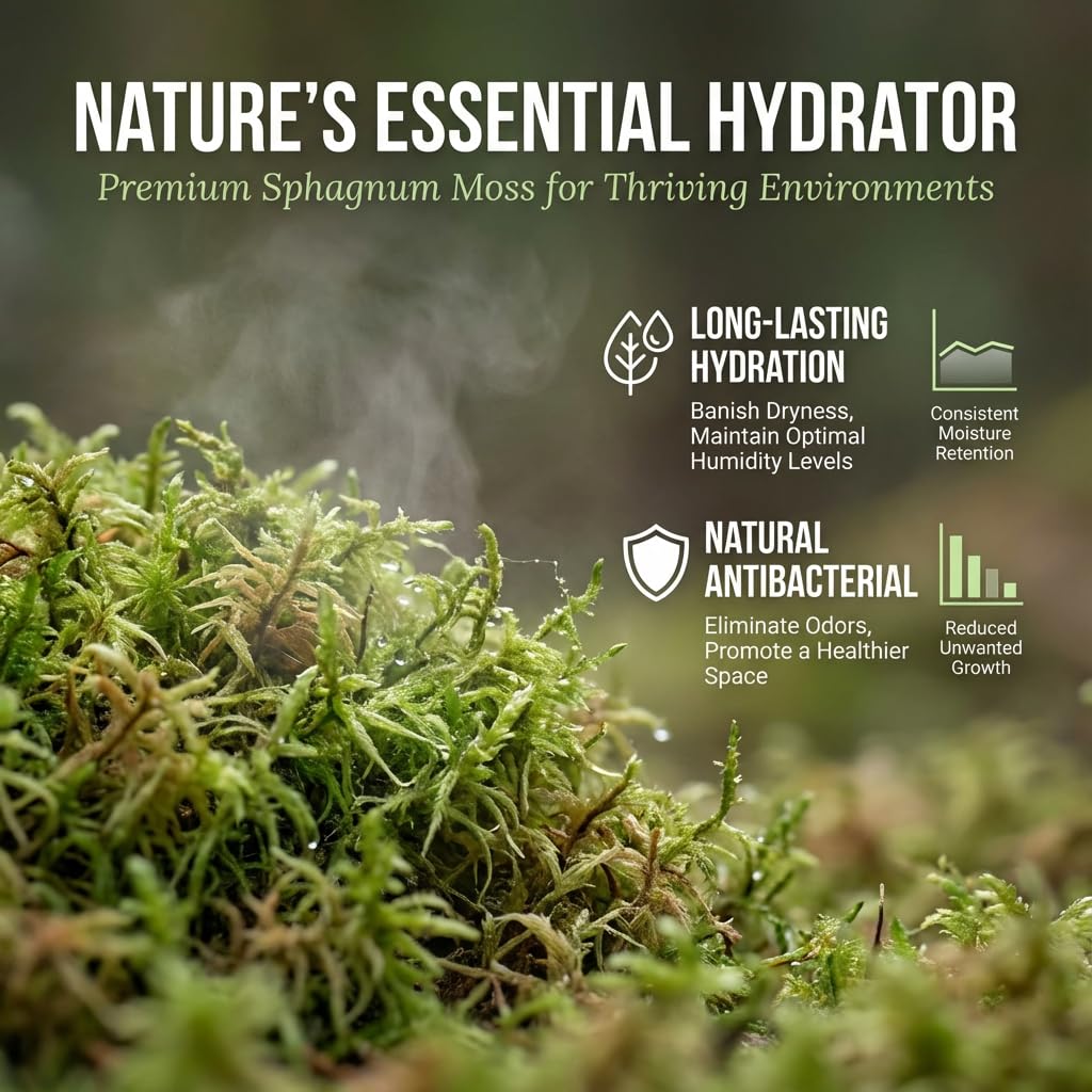 Sukh Sphagnum Moss como parte del sustrato para serpientes y tortugas