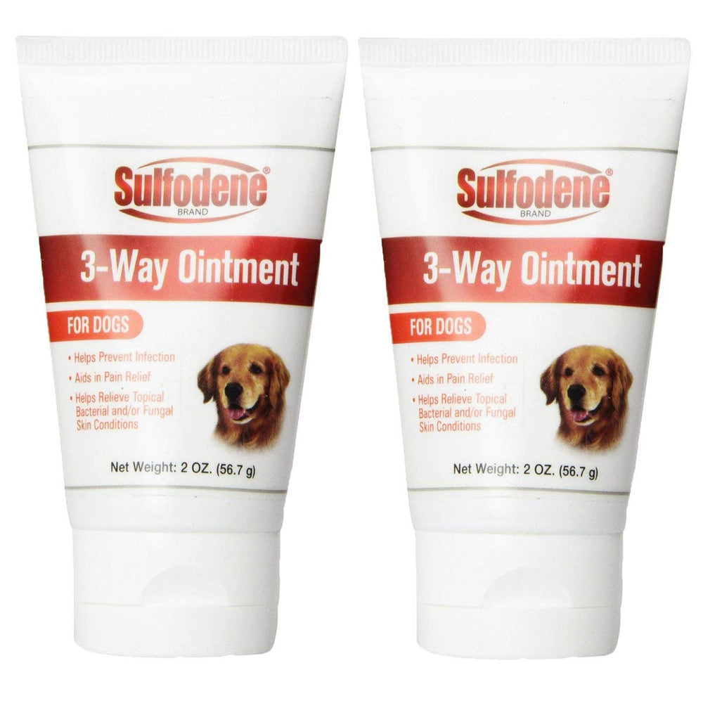 Sulfodene ungüento triple acción para perros, paquete de dos, cuidado de la piel.