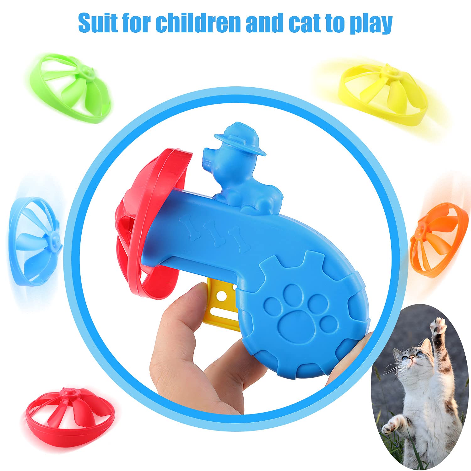 Sumind propulsor volador para gatos en color amarillo, estimula la curiosidad