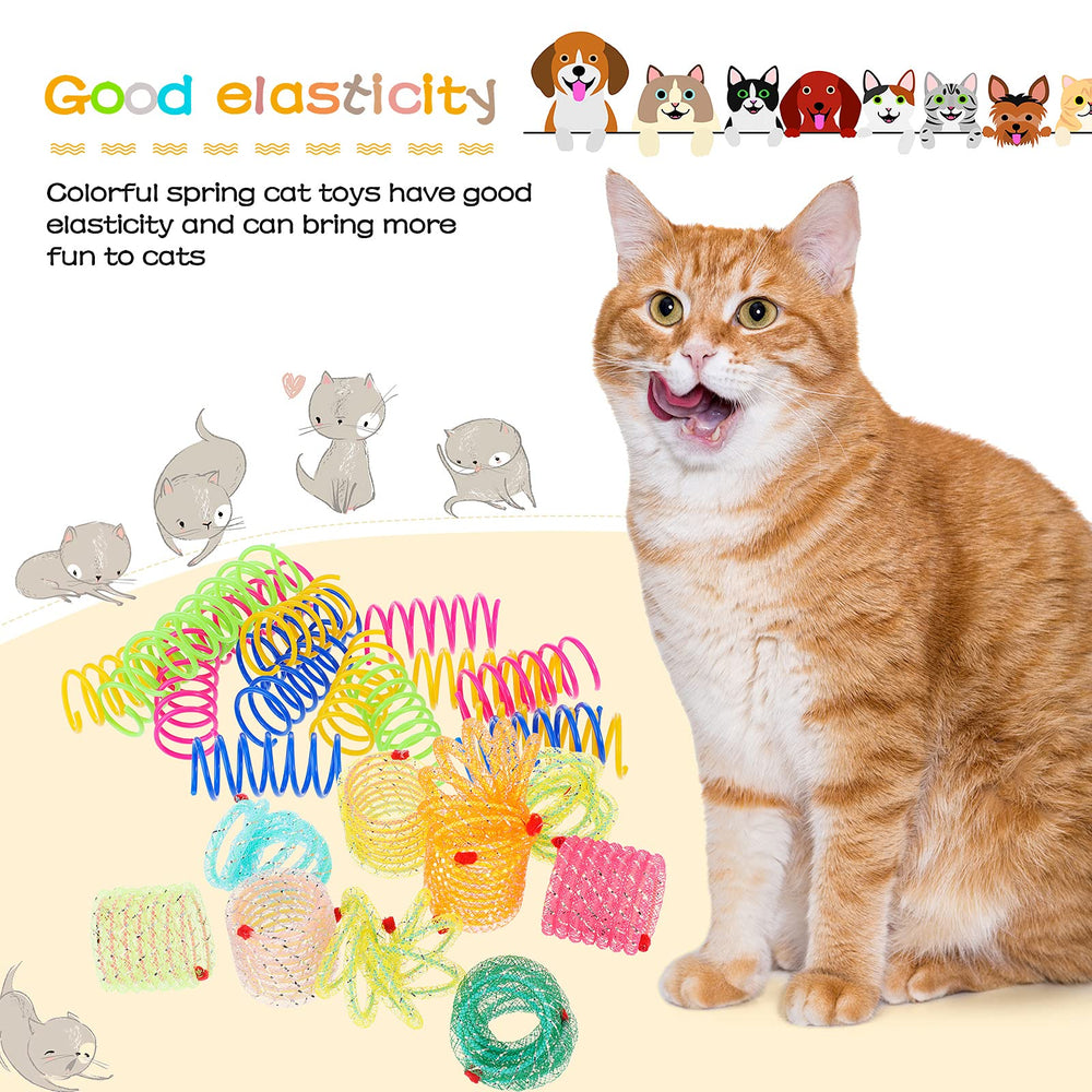 Sumind juguete gato muelle espiral colores azules para juego activo.