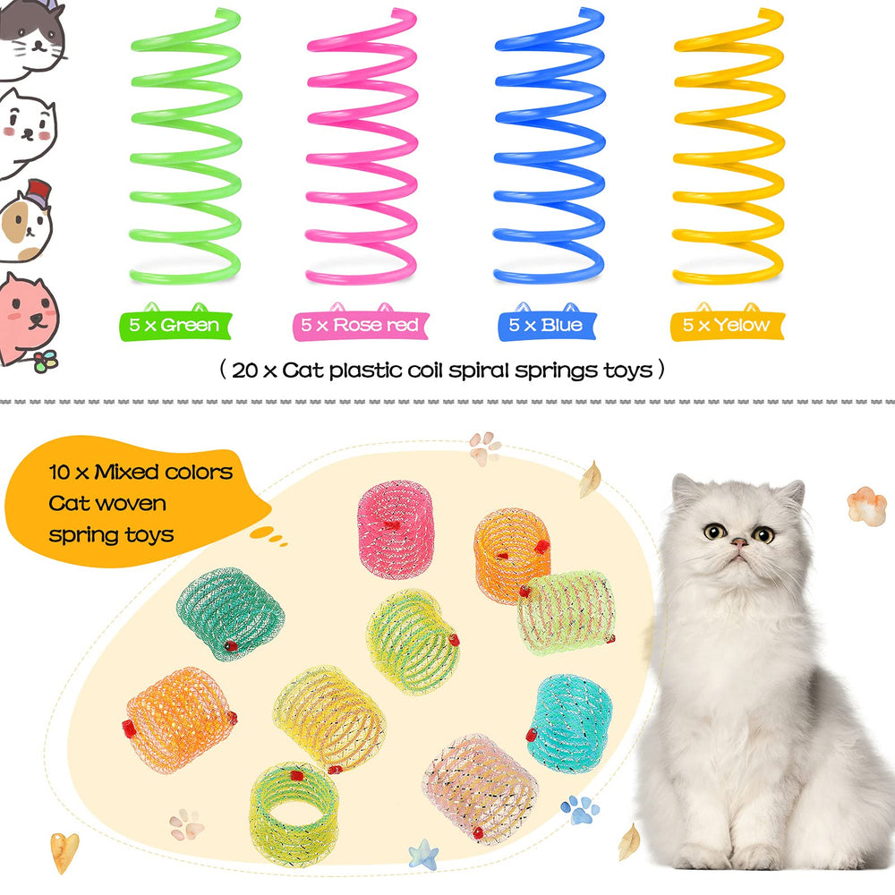 Sumind juguete gato muelle tejido colores rosados para entretenimiento.