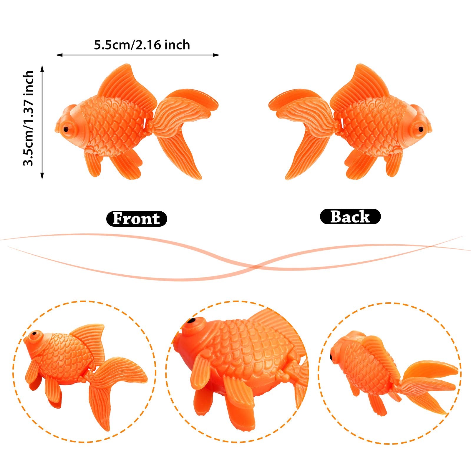 Sumind ornamento acuario pez dorado naranja realista mejora la estética del tanque