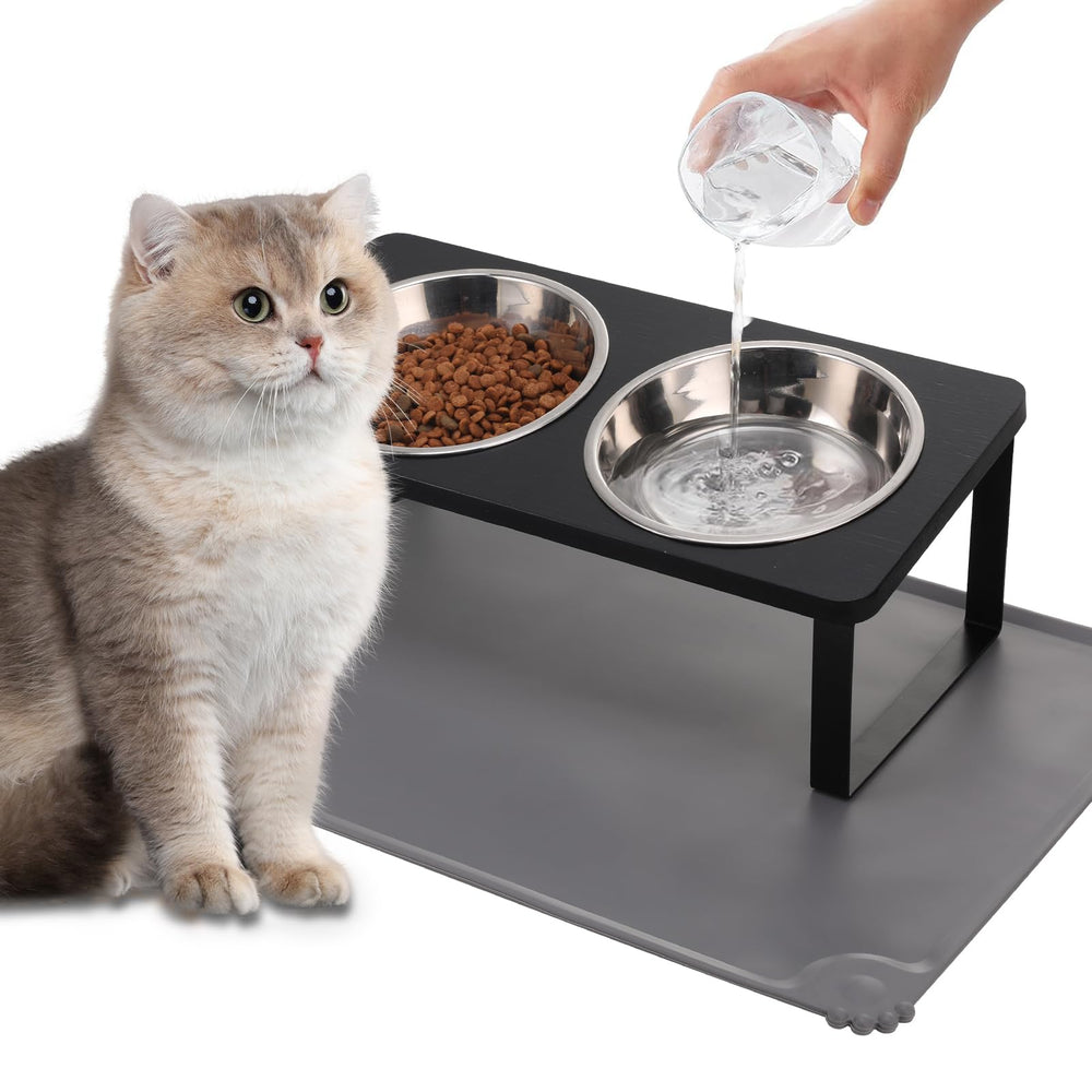 Summark comedero elevado 15° para gatos mejora la postura durante la comida