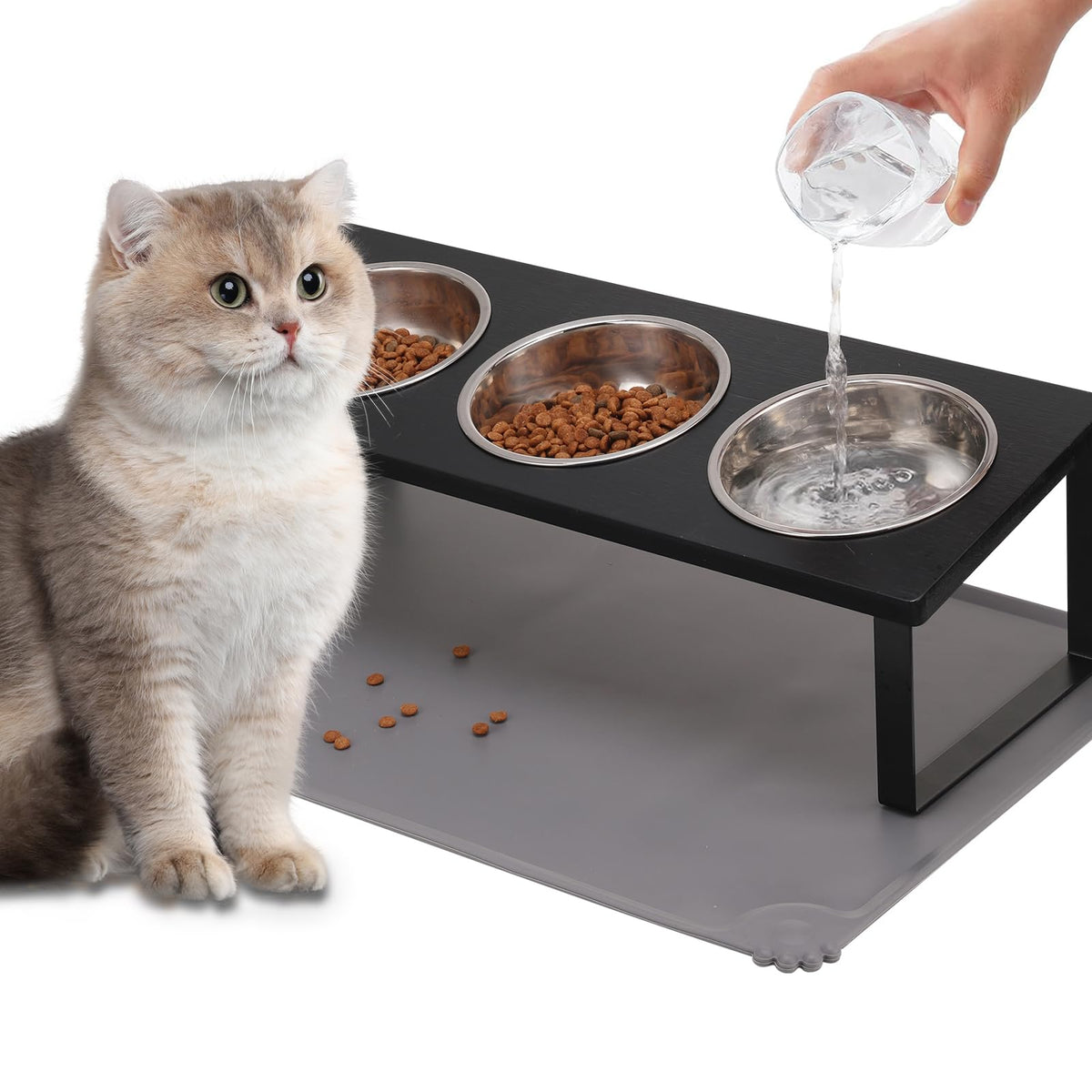 Summark tazones elevados para gatos con inclinación 15° facilita comer cómodo