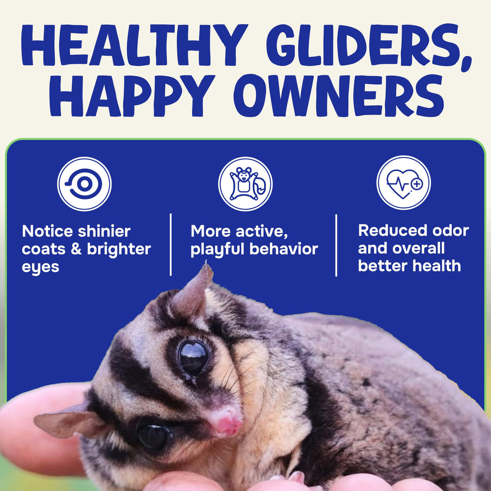 Suncoast Sugar Gliders envase limpio y mantiene el alimento fresco.