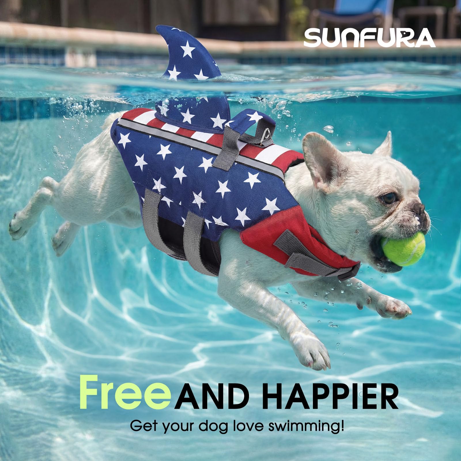 SUNFURA chaleco para perros tiburón, ergonómico, ajuste cómodo para movimiento