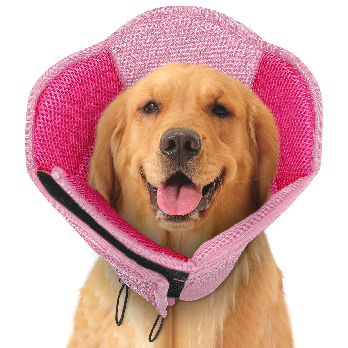 SUNFURA cono para perros suave y rosado grande, cómodo y protector.