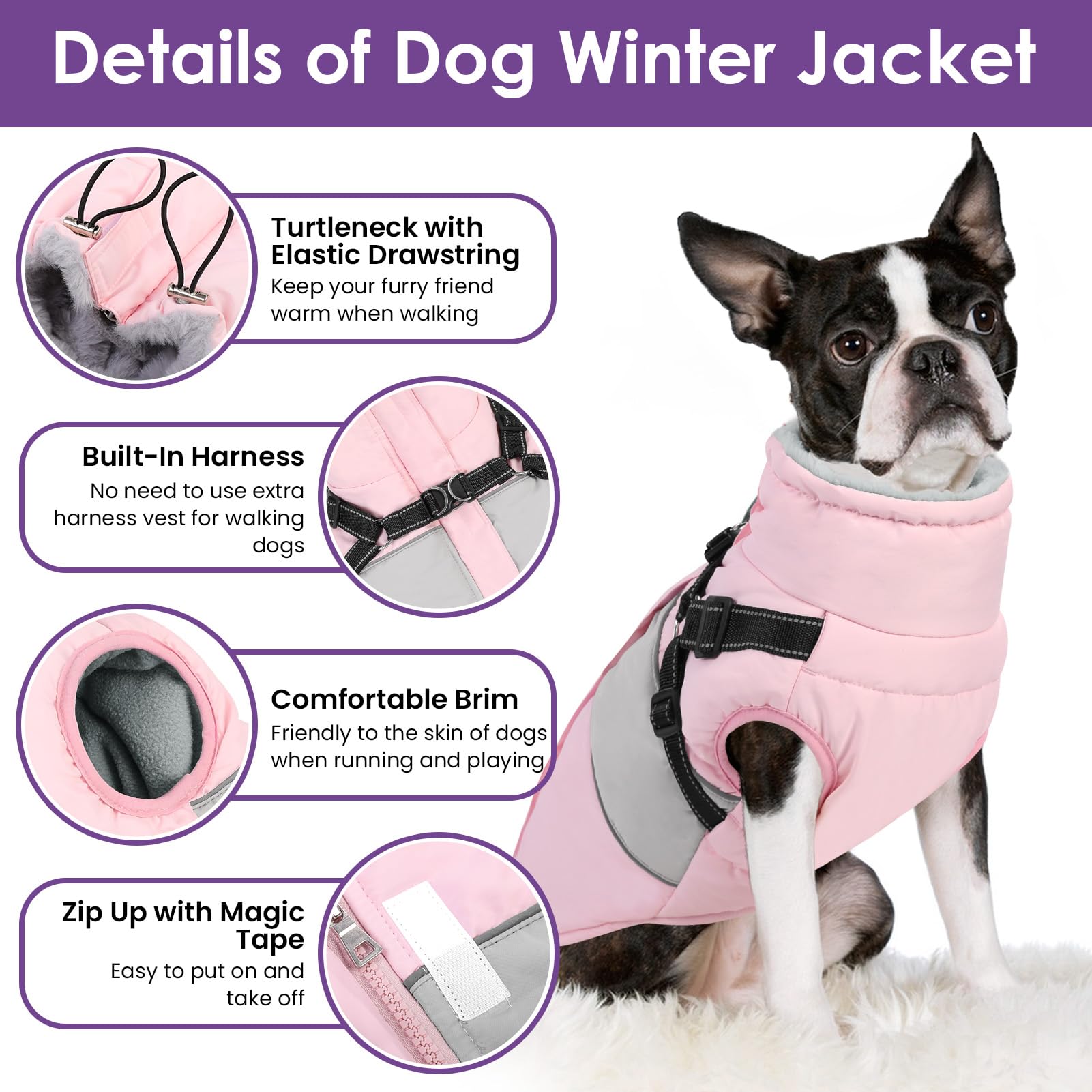 SunFura forro polar suave para perro: calor cómodo en climas fríos.