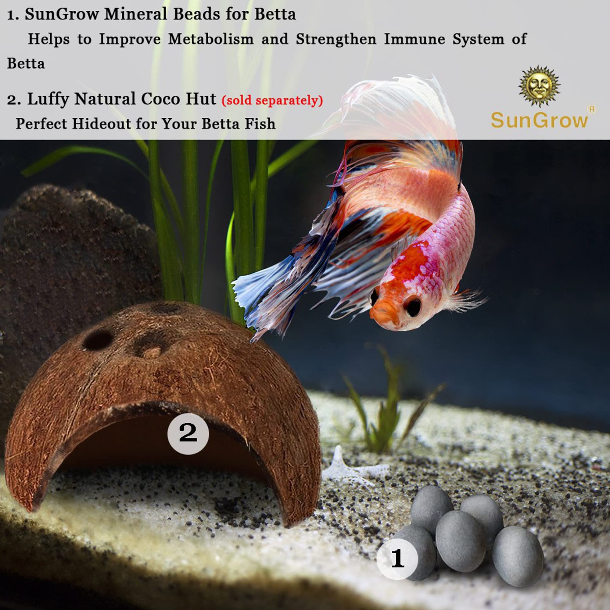 SunGrow Betta Balls: sustrato decorativo que absorbe y distribuye nutrientes