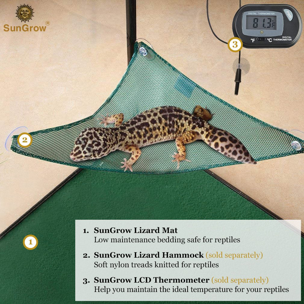 SunGrow cama para reptil de bajo mantenimiento, ideal para hábitats limpios.