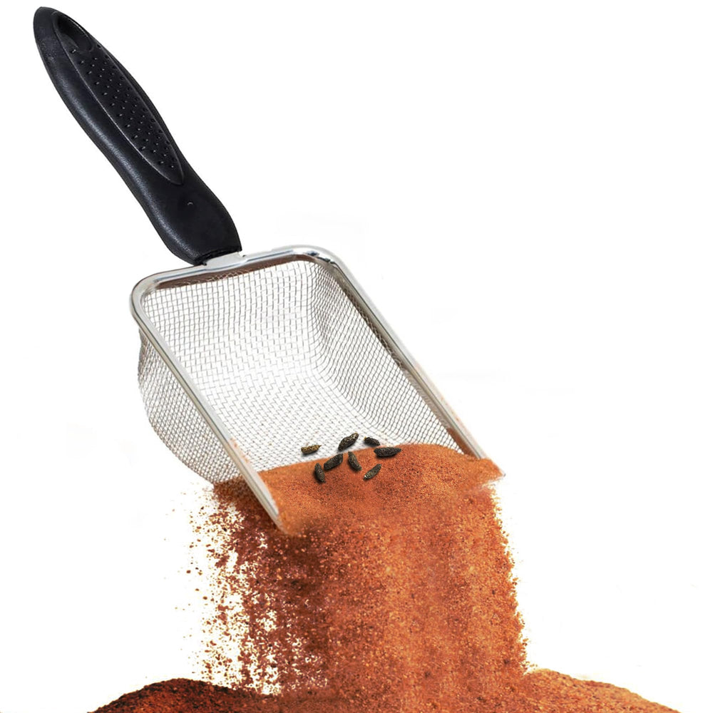 SunGrow colador de sustrato de acero inoxidable para reptiles, duradero y fácil de usar