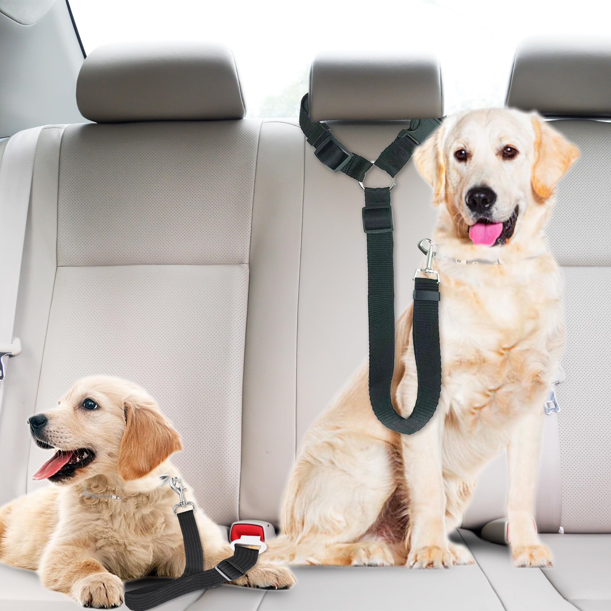 SunGrow correa para mascota ajustable en reposacabezas, ideal para traseros