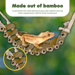 SunGrow escalera de bambú para reptiles, ayuda a trepar con suavidad.