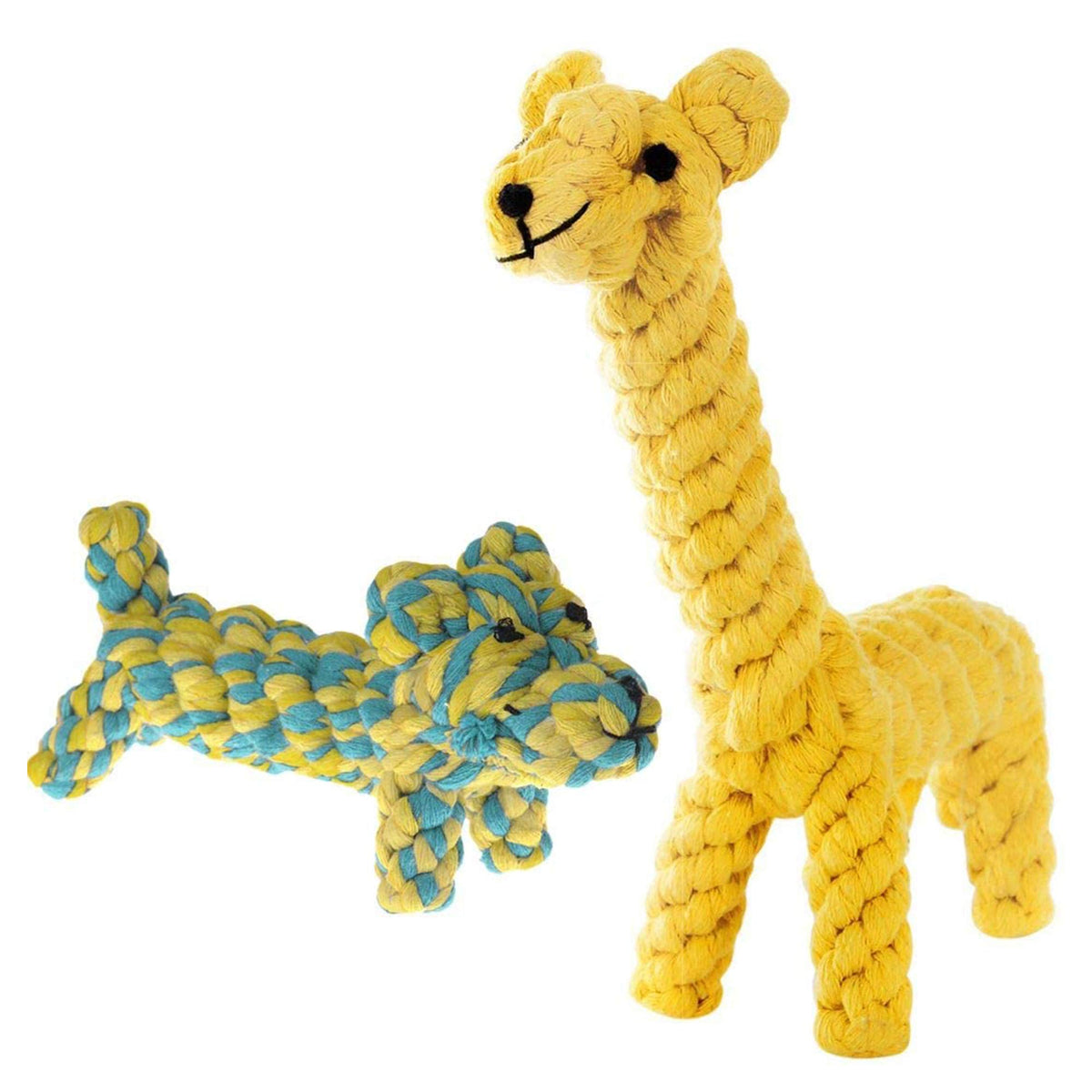 SunGrow jirafa cuerda de algodon para perros, masaje suave de encías