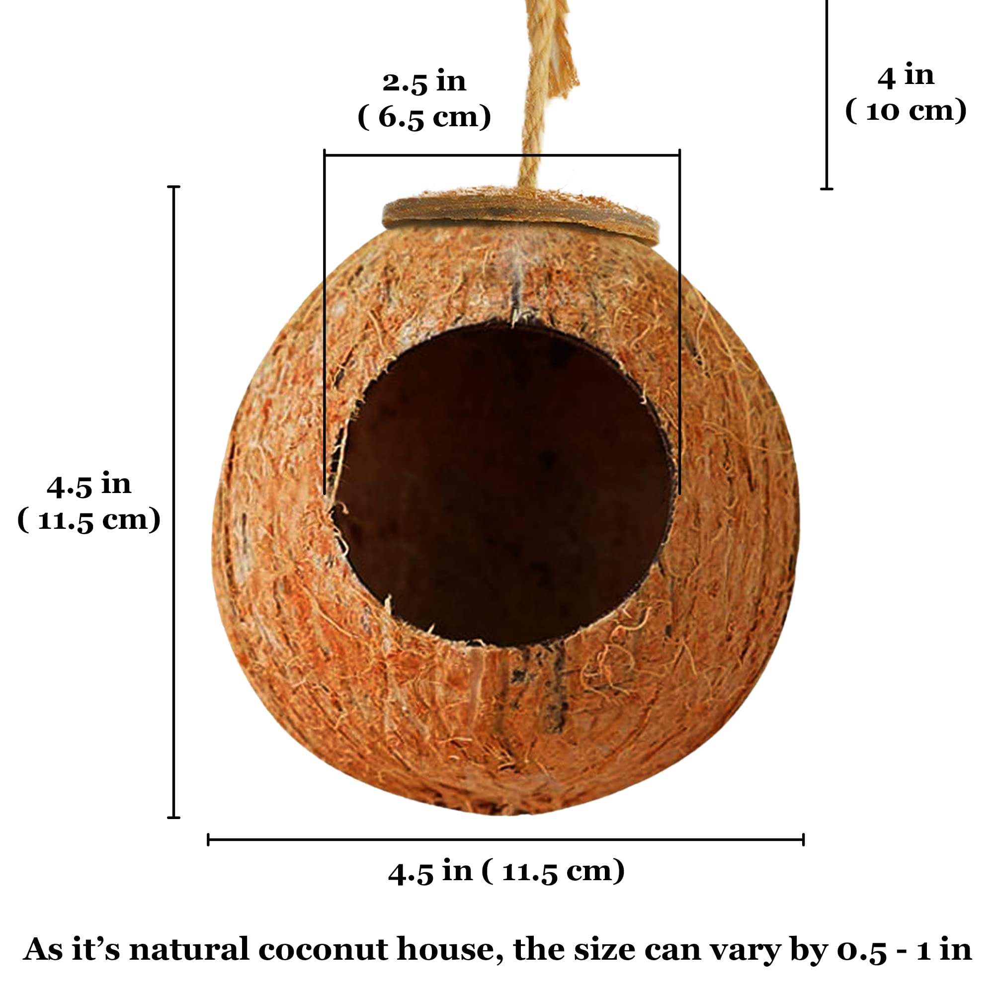 SunGrow Coco Hut con soporte de colgado, ideal para enriquecer el entorno con altura.