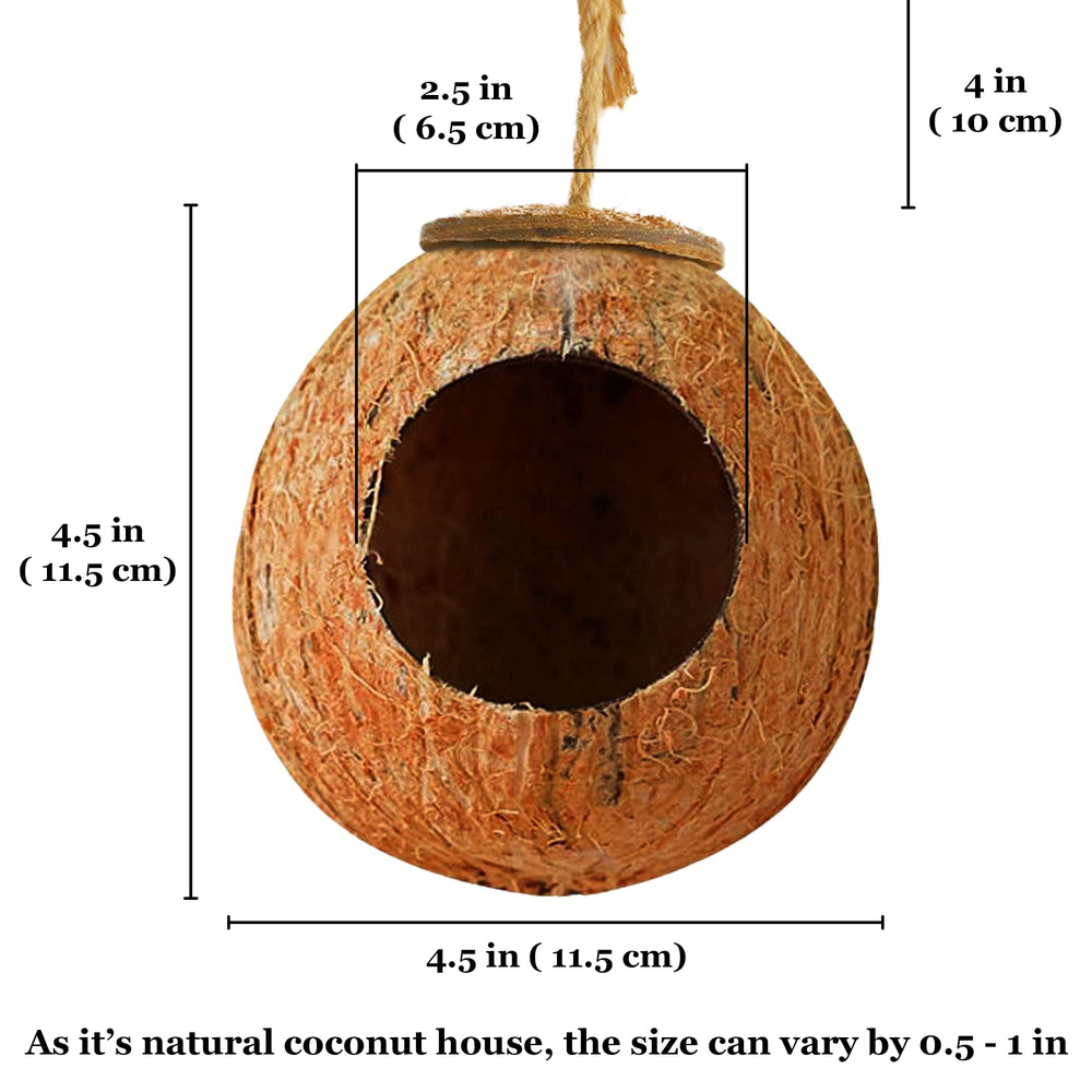SunGrow Coco Hut con soporte de colgado, ideal para enriquecer el entorno con altura.