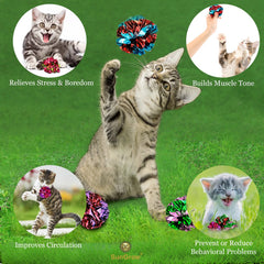 SunGrow pelotas de Mylar brillantes para gatos