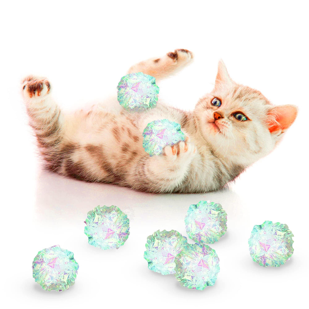 SunGrow Mylar Cat Crinkle Ball con brillo metálico, perfecto para juego y movimiento ligero.