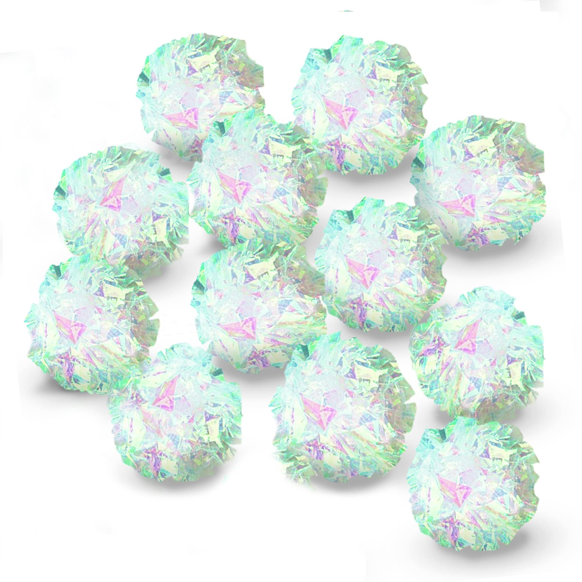 SunGrow Mylar Cat Crinkle Ball con sonido crujido, fomenta estimulación y diversión felina.