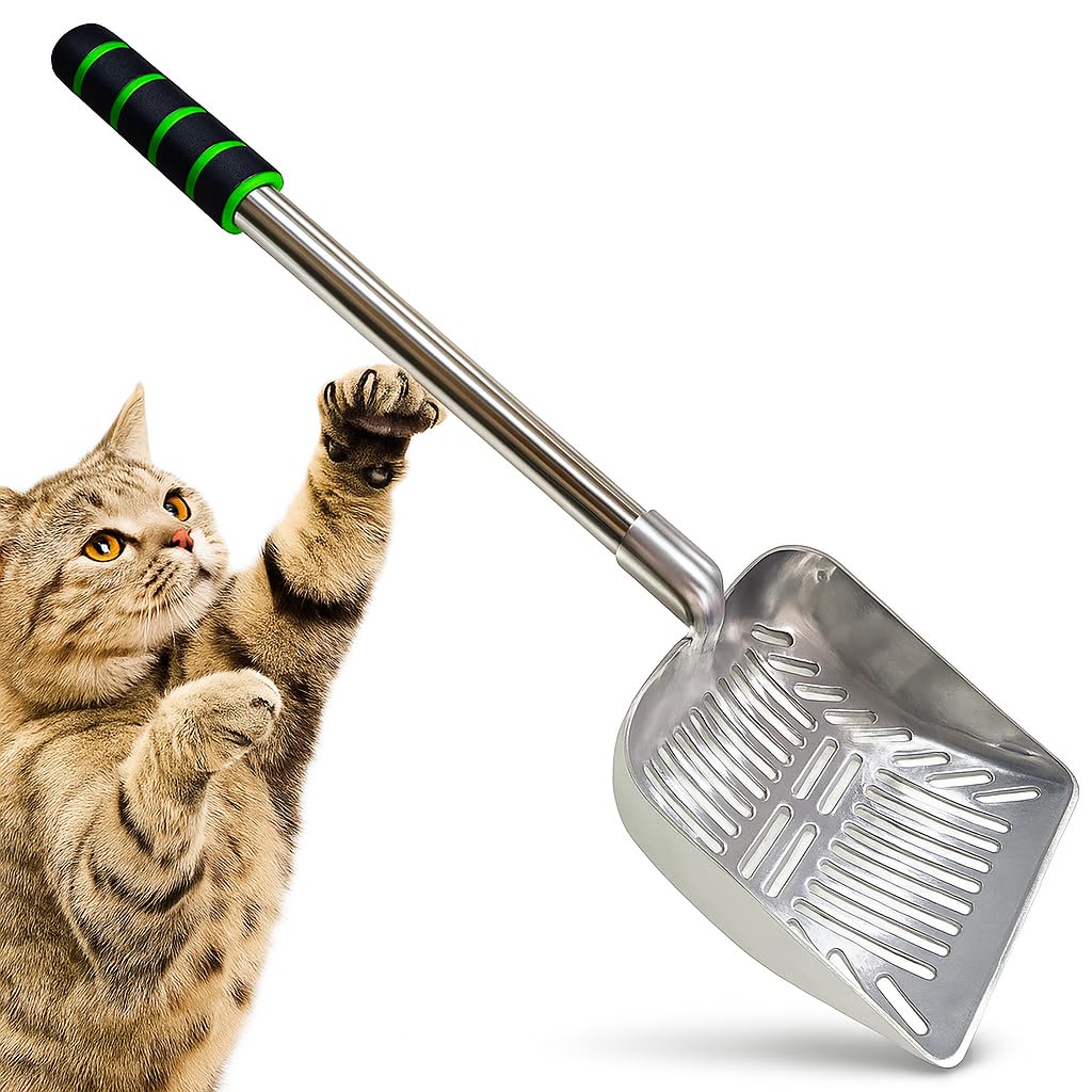 pala de arena para gatos SunGrow con asa larga facilita la limpieza diaria