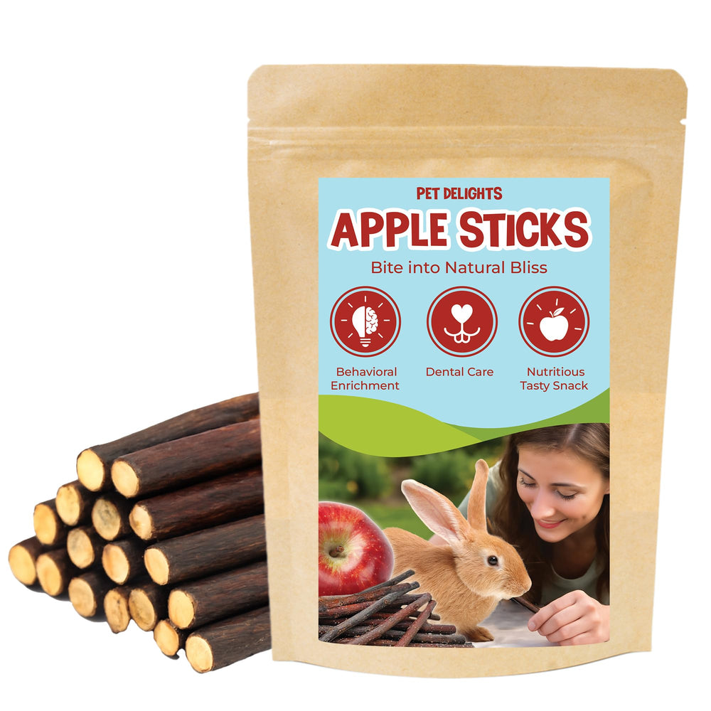 SunGrow Palos de manzana para conejillos de indias: desgaste dental y diversión.